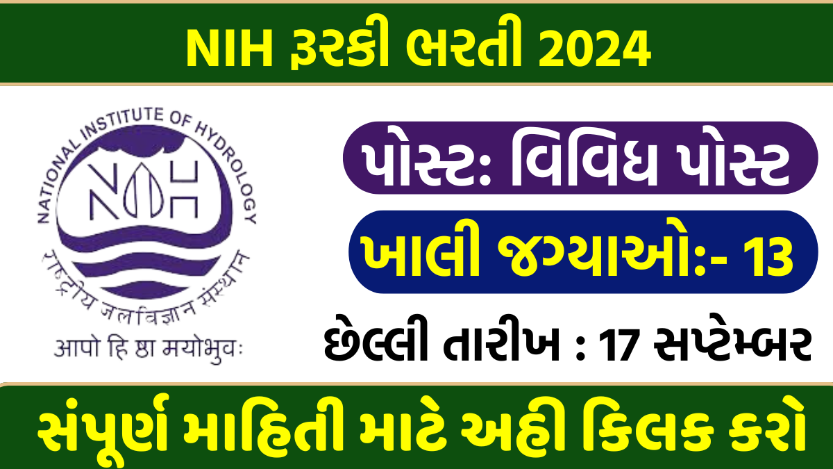 NIH Roorkee Recruitment 2024